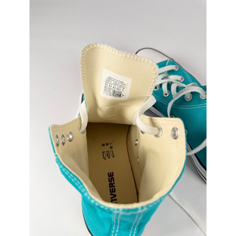 Converse Chuck Taylor All Star High Top Teal Sneaker 144801F Mens 6.5 Womens 8.5 - Picture 6 of 8